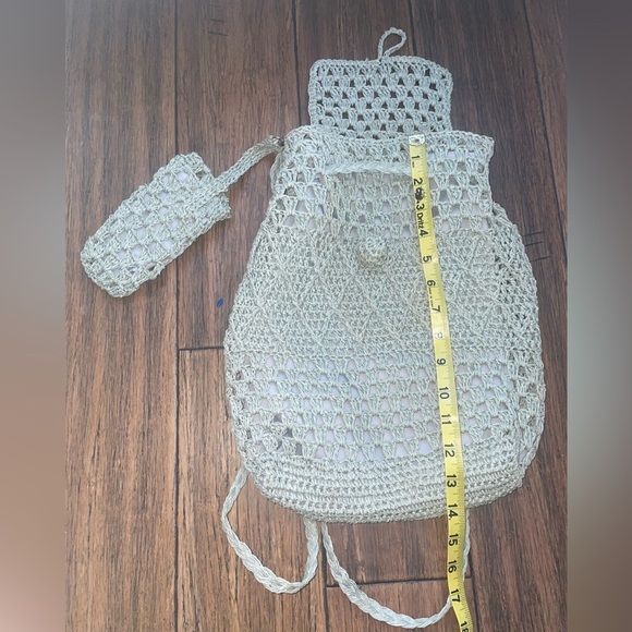 Woven backpack and pouch travel backpack boho beach bag vacation bag y2k bag - Picture 10 of 12